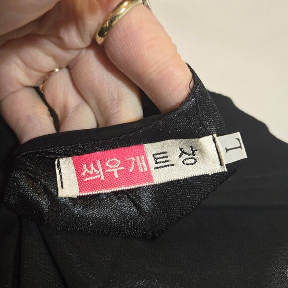 Vtg Boat Neck Large Floral Print Midi Dress Ciffon Feminine Korean Roses Large - Picture 7 of 8